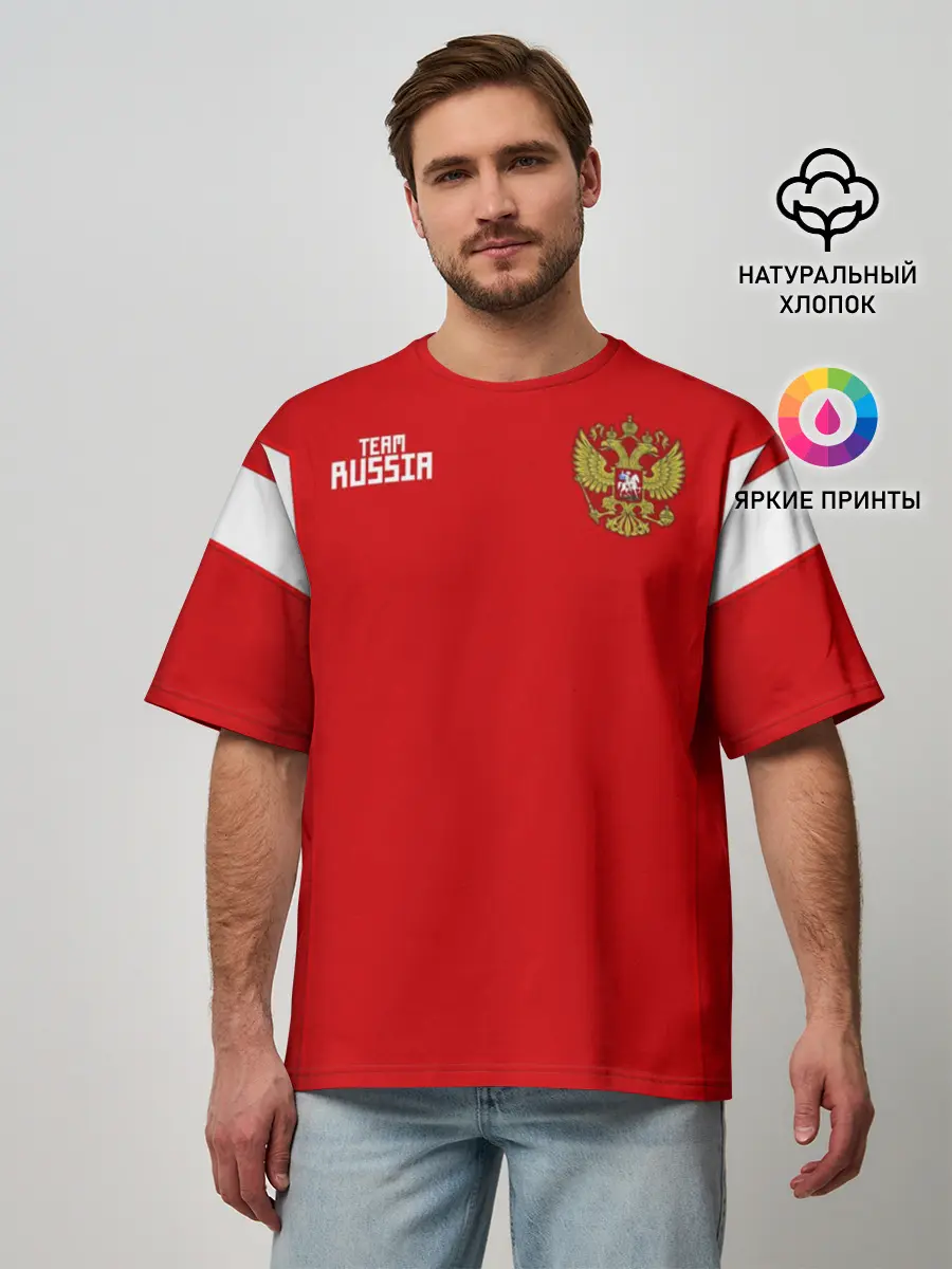 Мужская футболка оверсайз / Сборная России 2018 Акинфеев
