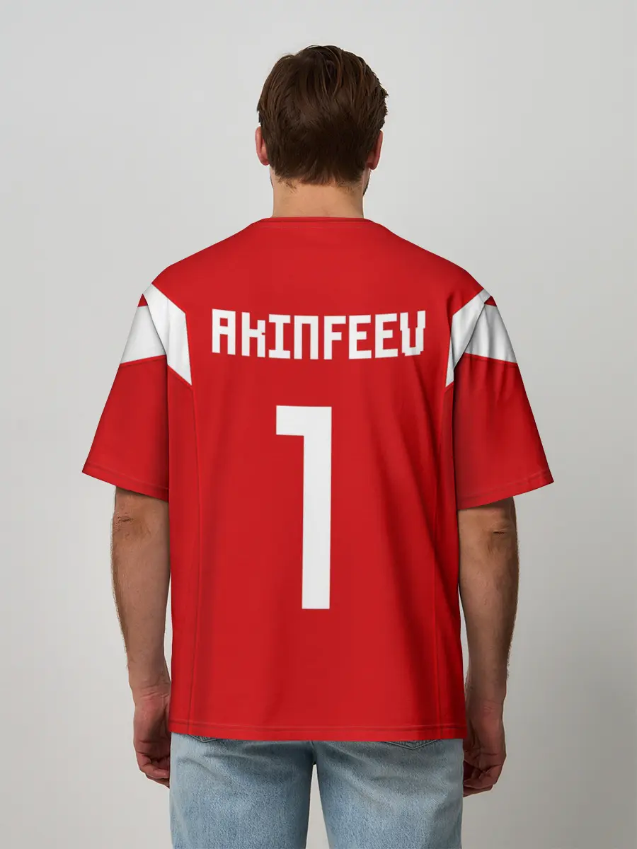 Мужская футболка оверсайз / Сборная России 2018 Акинфеев