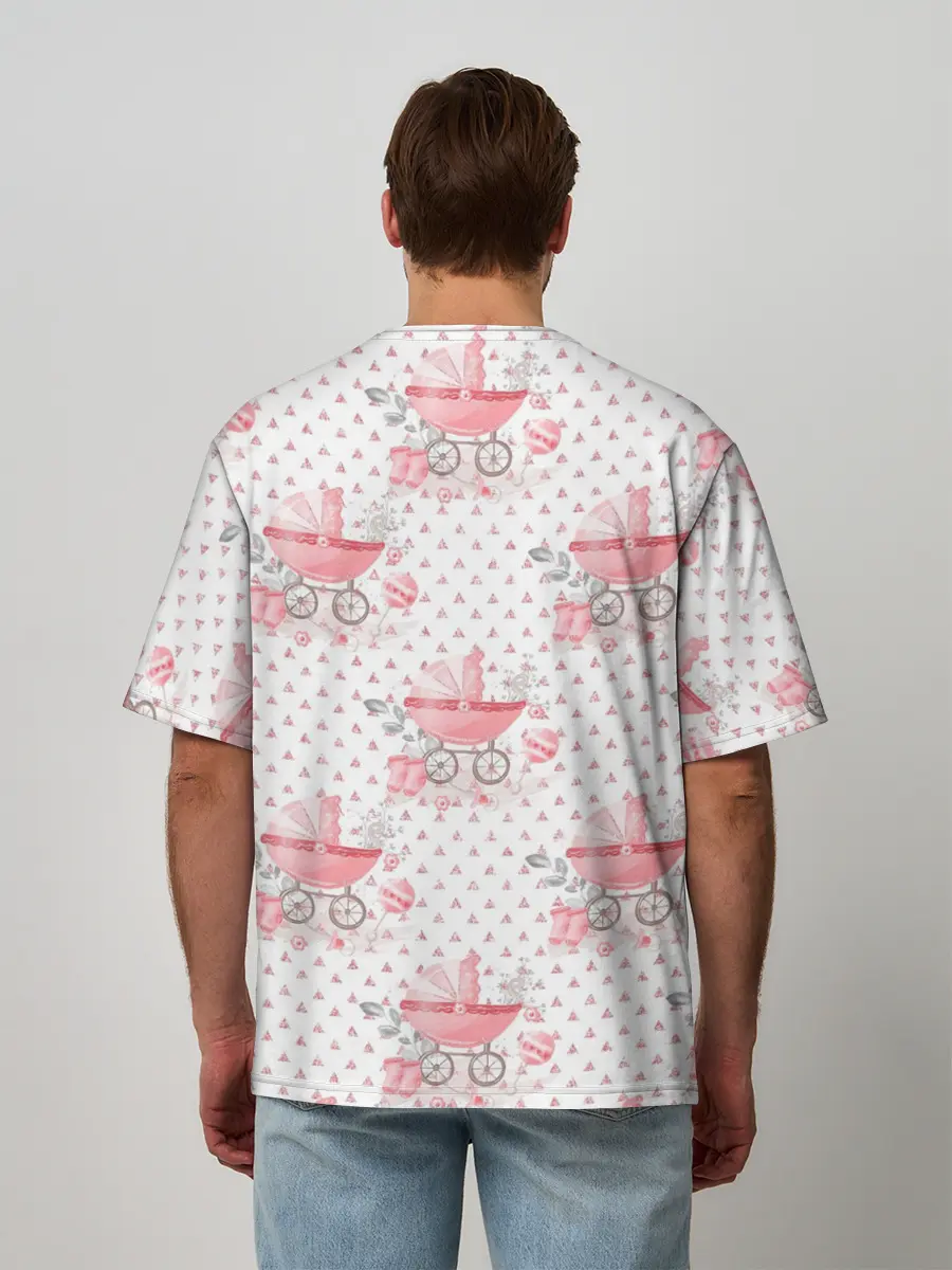 Мужская футболка оверсайз / Детская коляска