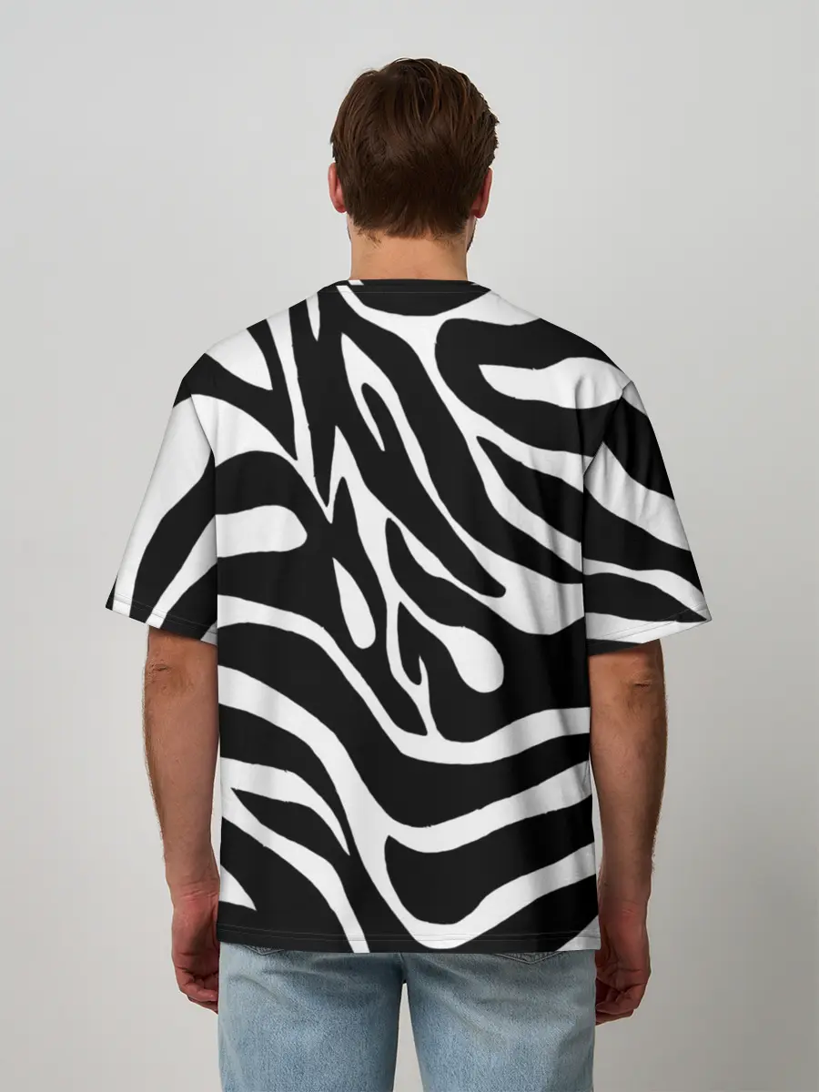 Мужская футболка оверсайз / Зебра