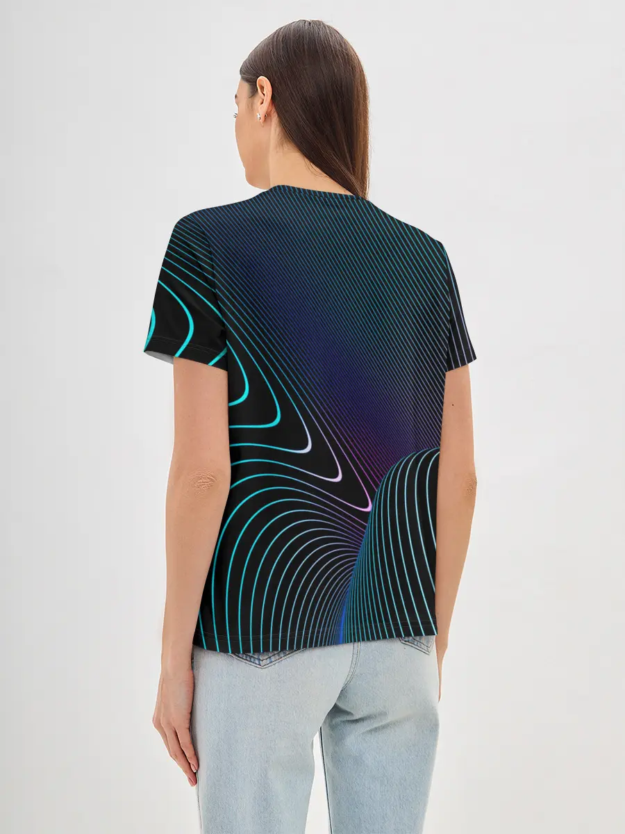 Женская базовая футболка / НЕОН STRIPES