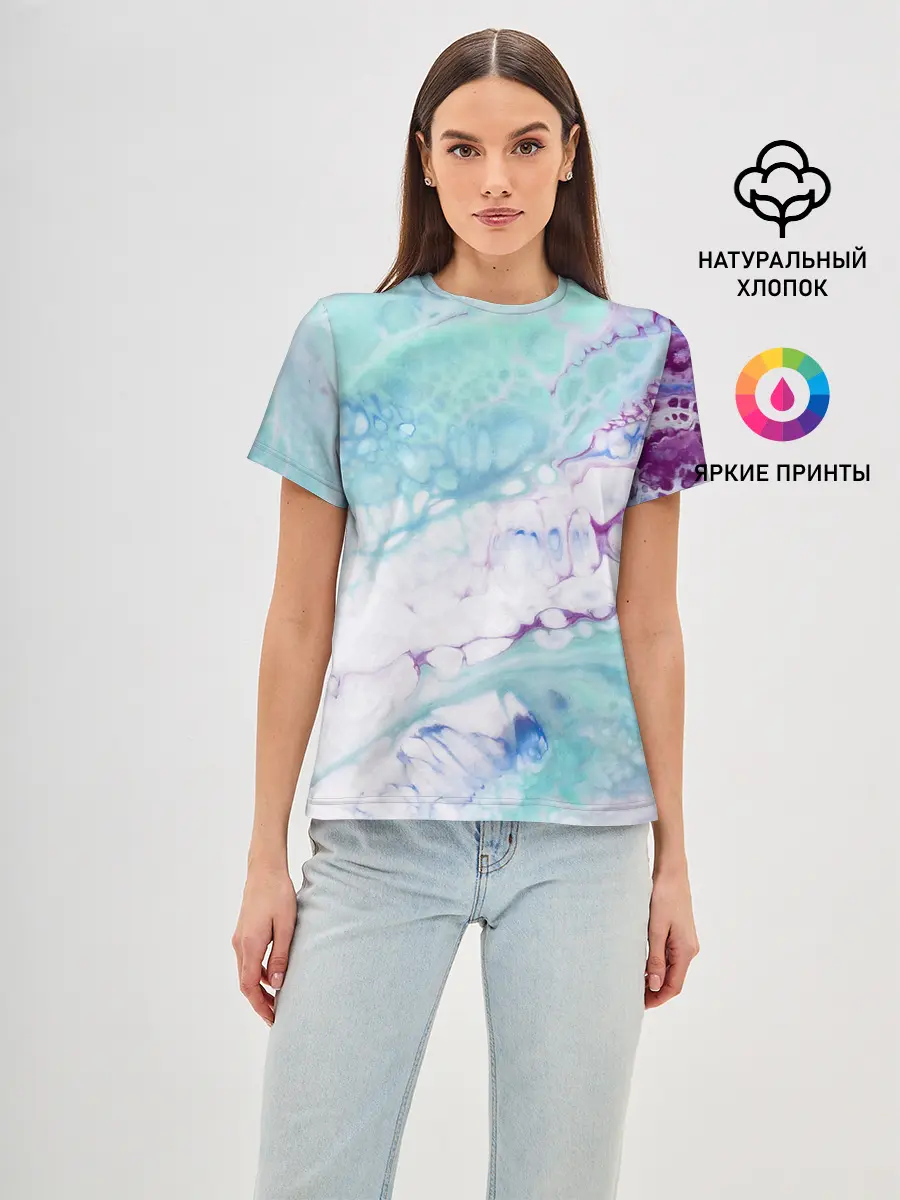 Женская базовая футболка / Цветная морская пена