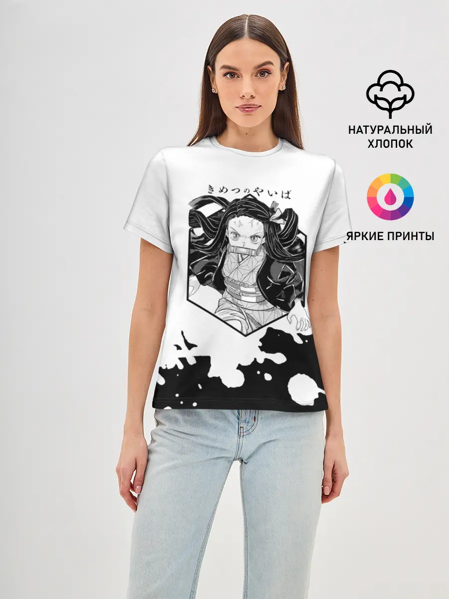 Женская базовая футболка / Nezuko Kamado Kimetsu no Yaiba