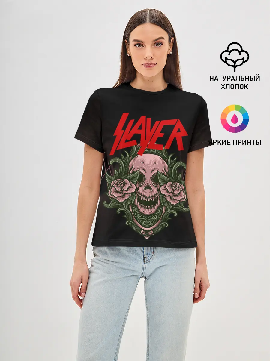 Женская базовая футболка / SLAYER | УБИЙЦА