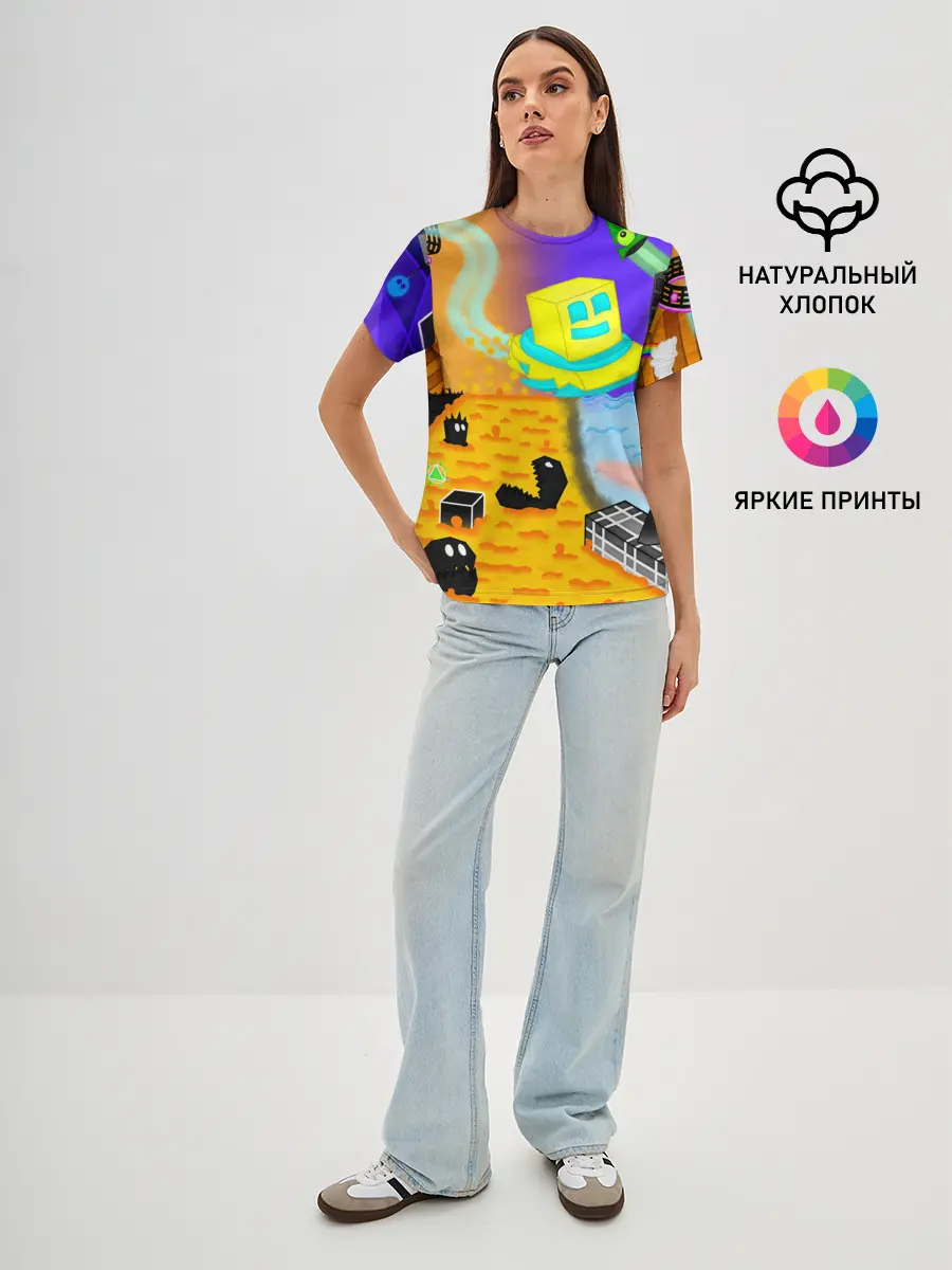 Женская базовая футболка / Geometry Dash | RobTop