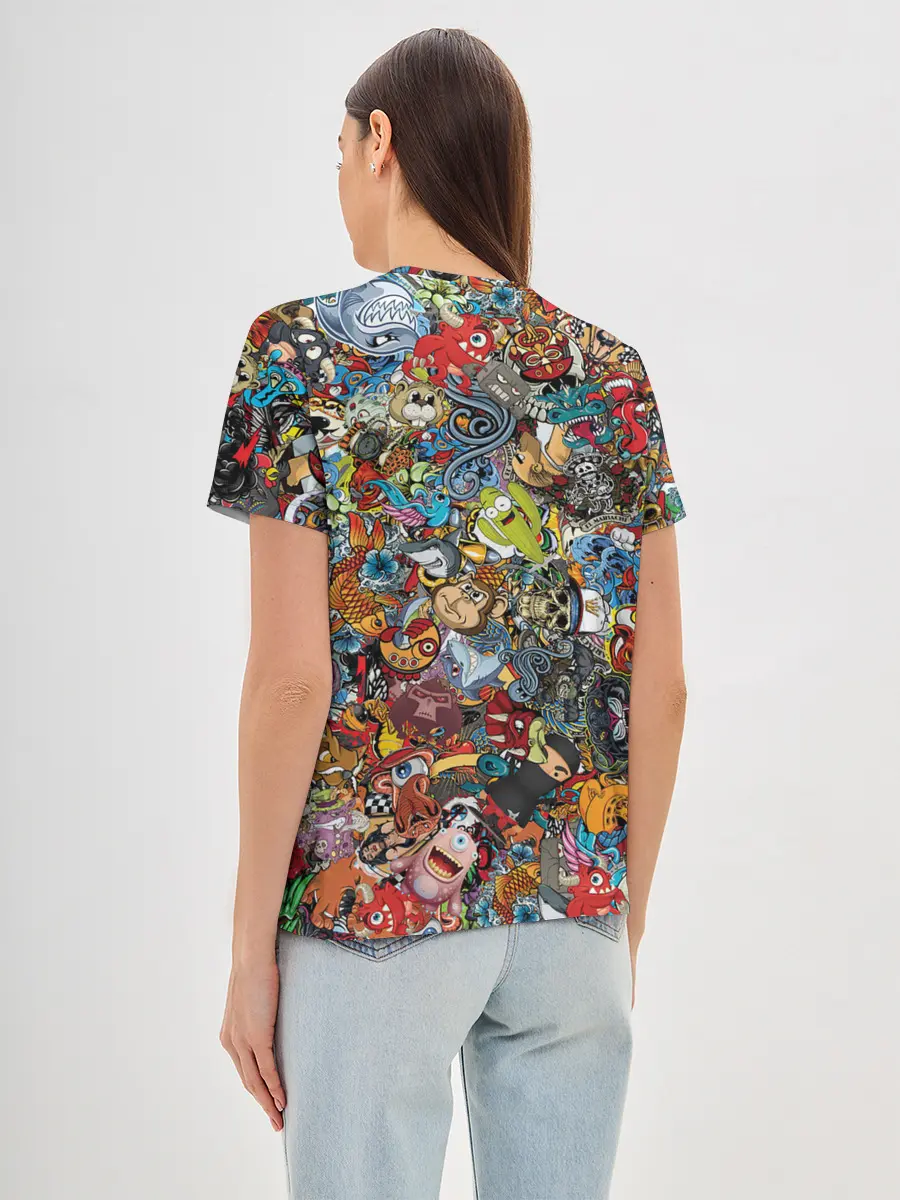 Женская базовая футболка / Стикеры