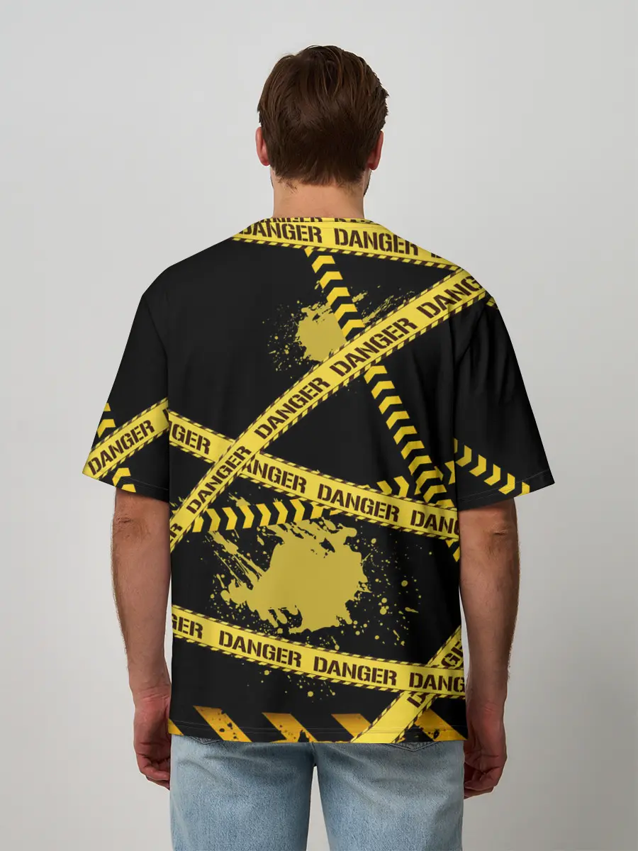 Мужская футболка оверсайз / Лента DANGER