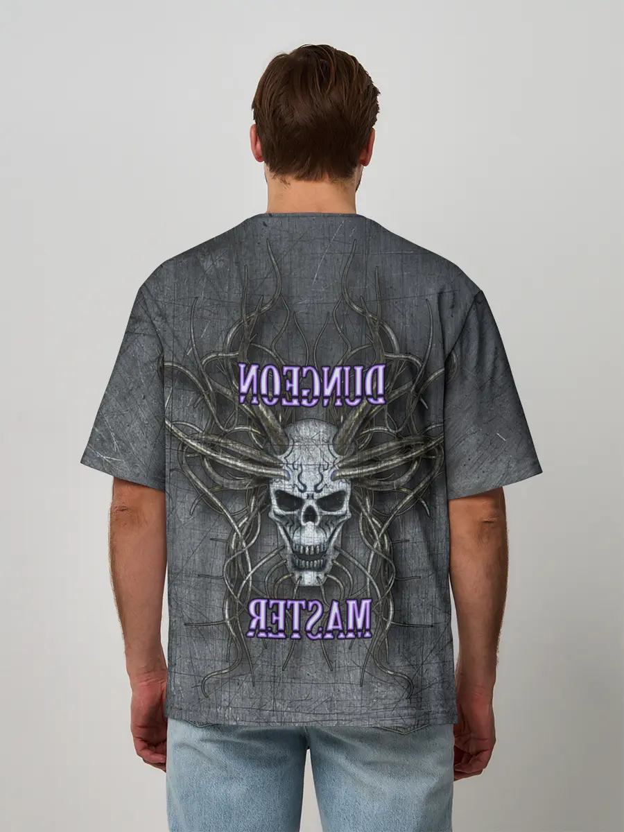 Мужская футболка оверсайз / DM | Dungeon Master | SKULL