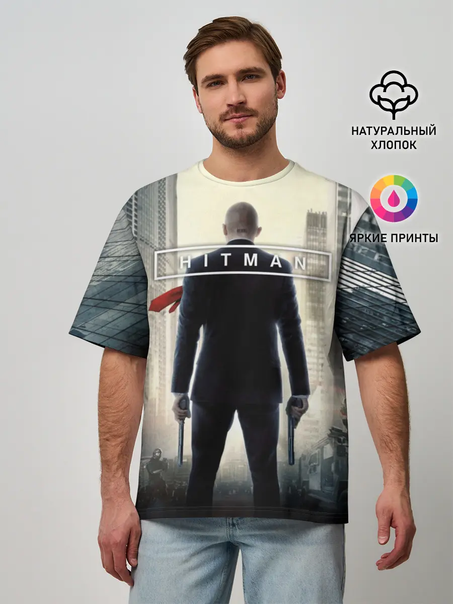 Мужская футболка оверсайз / Hitman _5