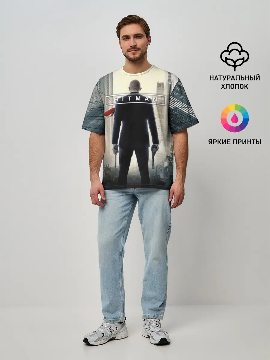 Мужская футболка оверсайз / Hitman _5