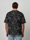 Мужская футболка оверсайз / Черно-белый геометрический