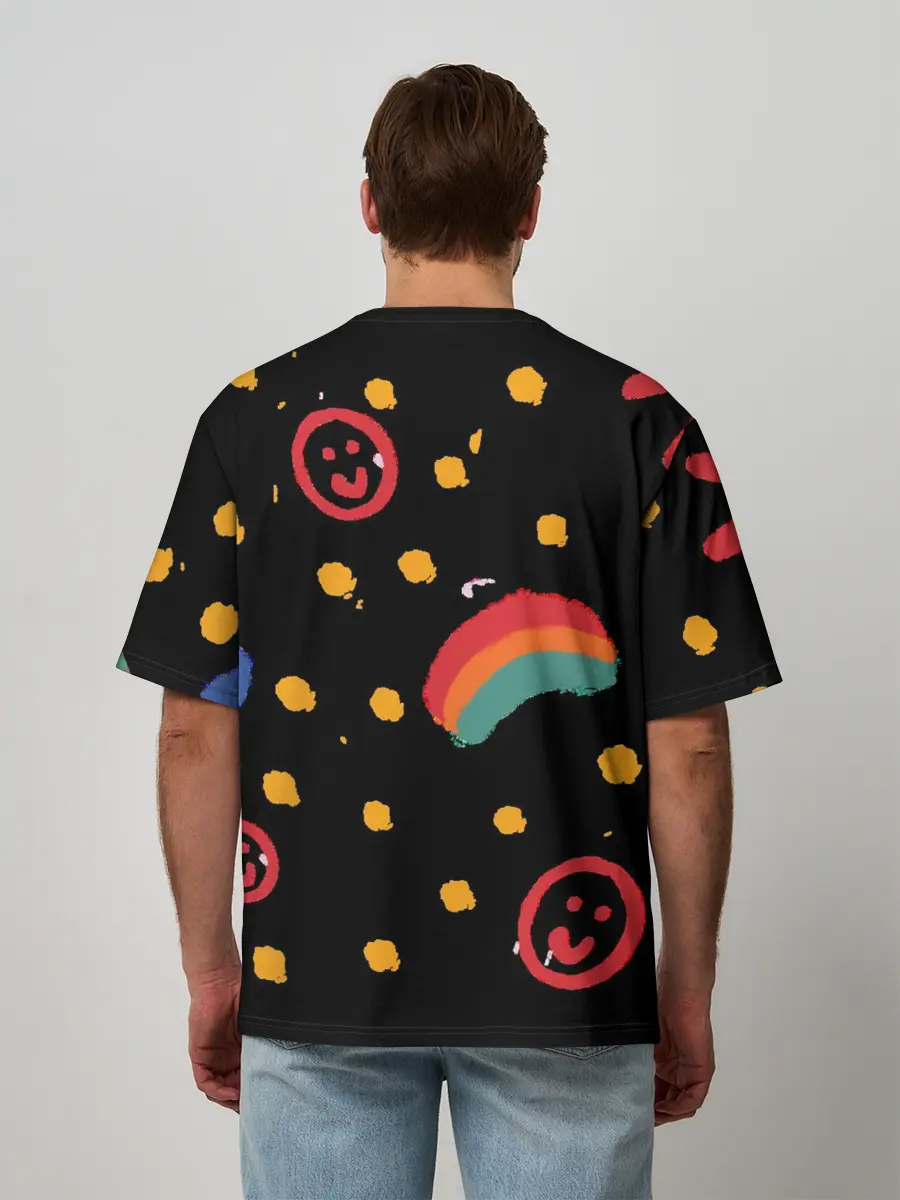 Мужская футболка оверсайз / беззаботное детство