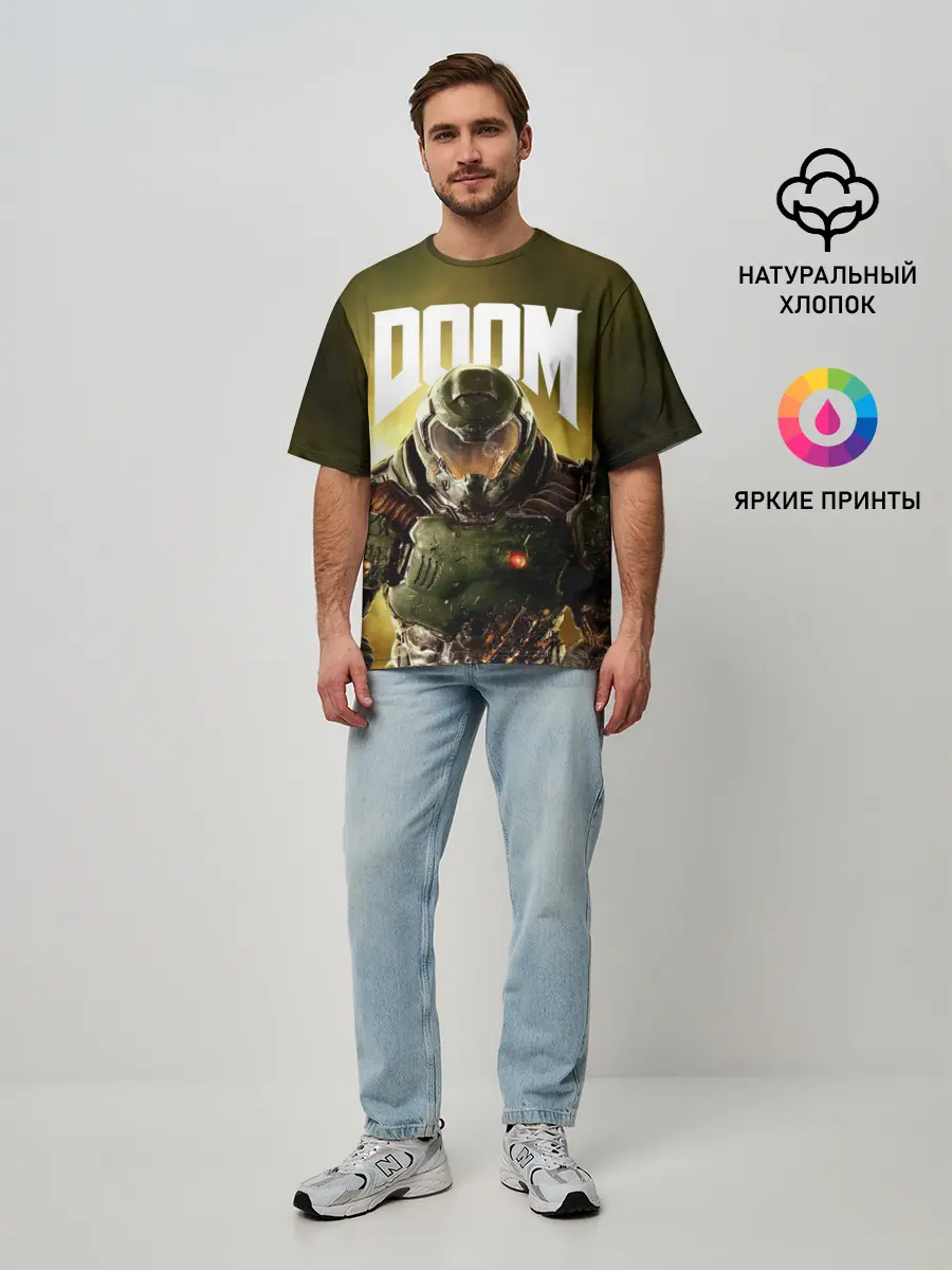 Мужская футболка оверсайз / DOOM