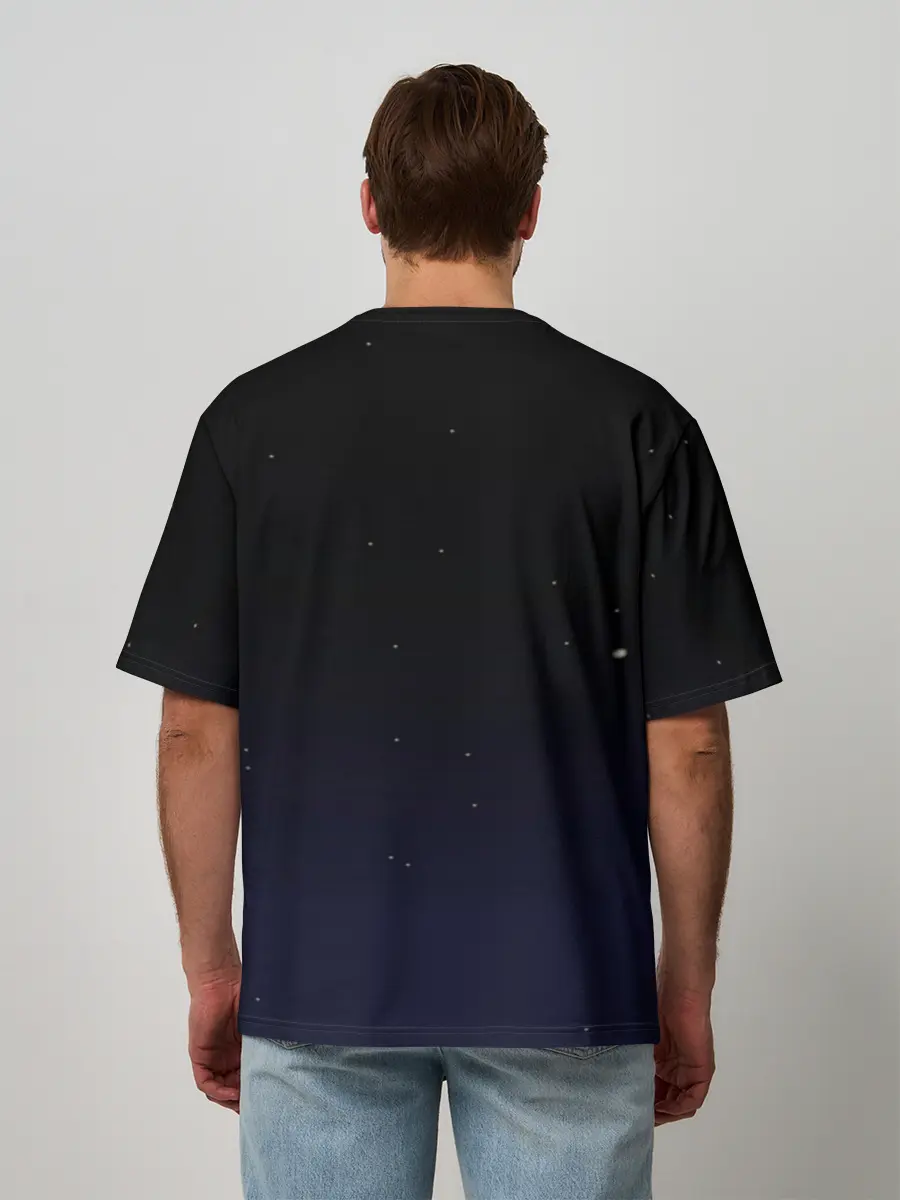 Мужская футболка оверсайз / Встреча в космосе