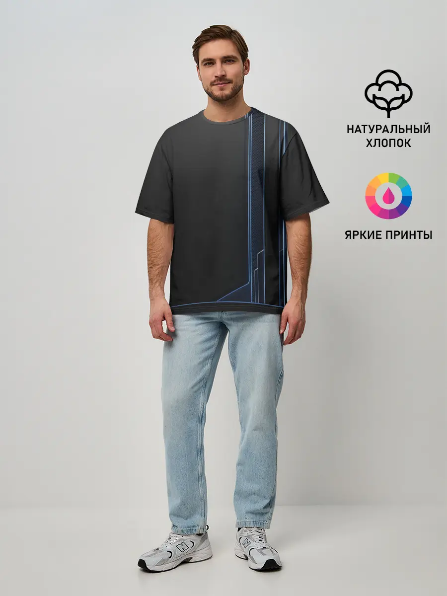 Мужская футболка оверсайз / сдвиг