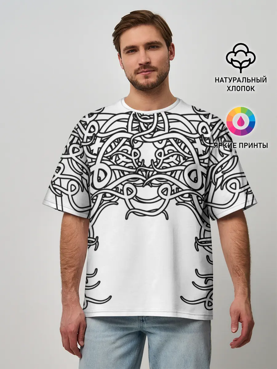 Мужская футболка оверсайз / Фэнтези мотылёк