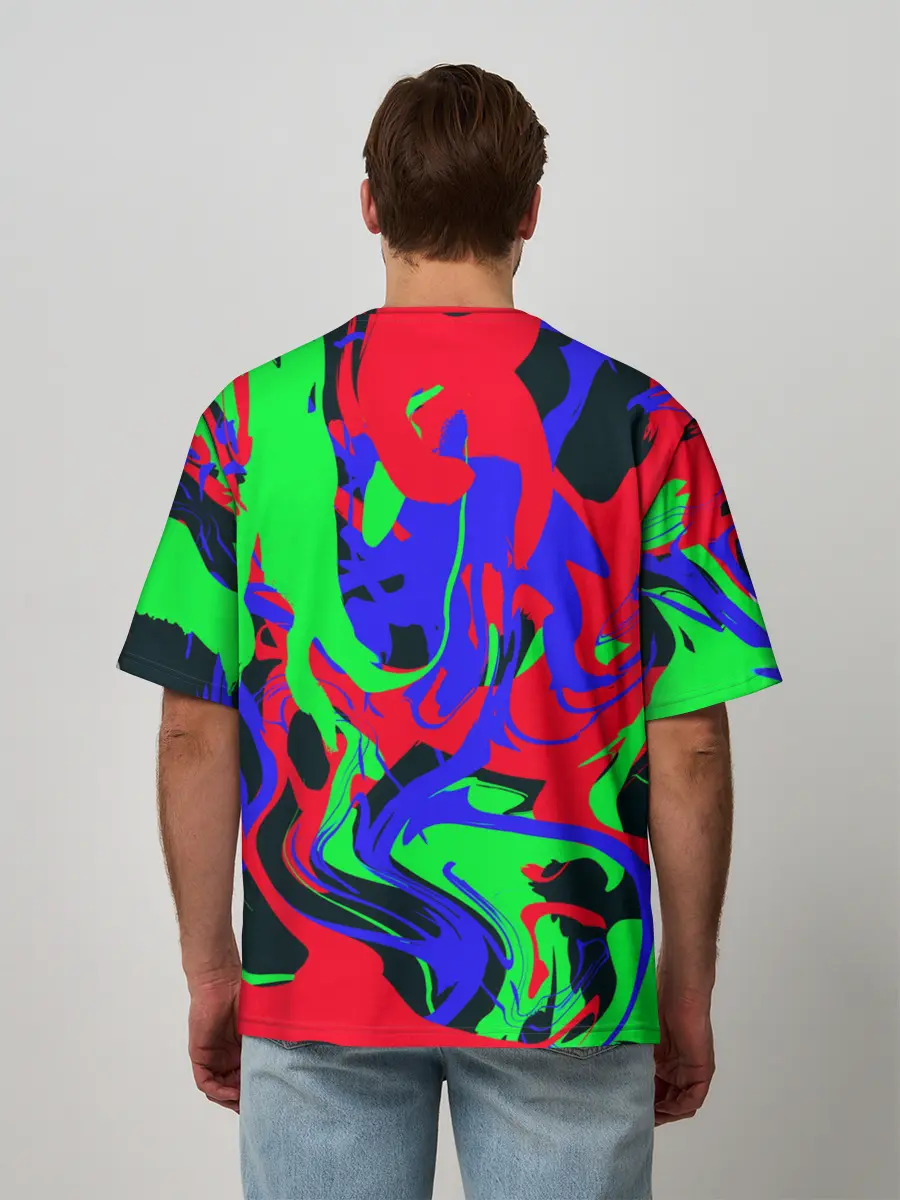 Мужская футболка оверсайз / Абстрактные краски