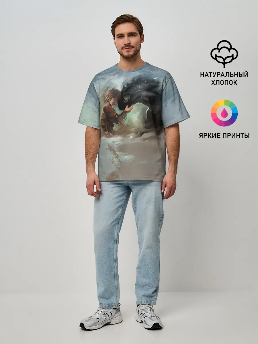 Мужская футболка оверсайз / Верные друзья