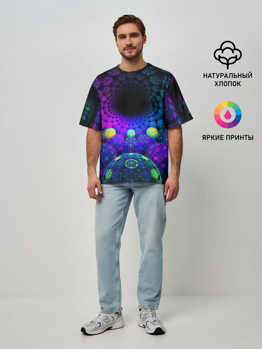Мужская футболка оверсайз / PSY NEON