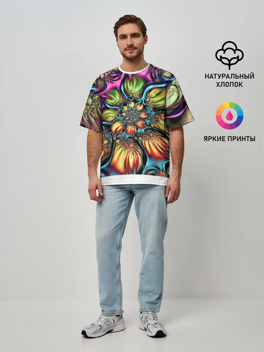 Мужская футболка оверсайз / Абстракция