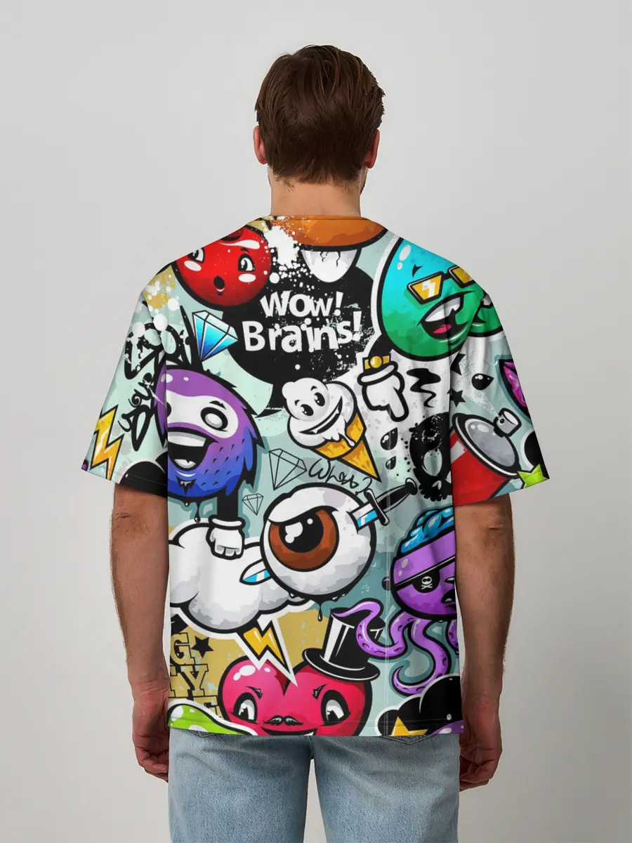 Мужская футболка оверсайз / Граффити