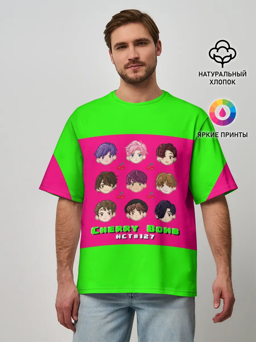 Мужская футболка оверсайз / NCT 127. Cherry Bomb