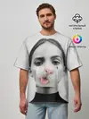 Мужская футболка оверсайз / kitty face