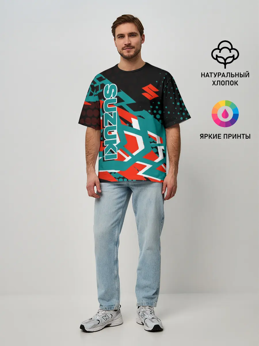 Мужская футболка оверсайз / Suzuki