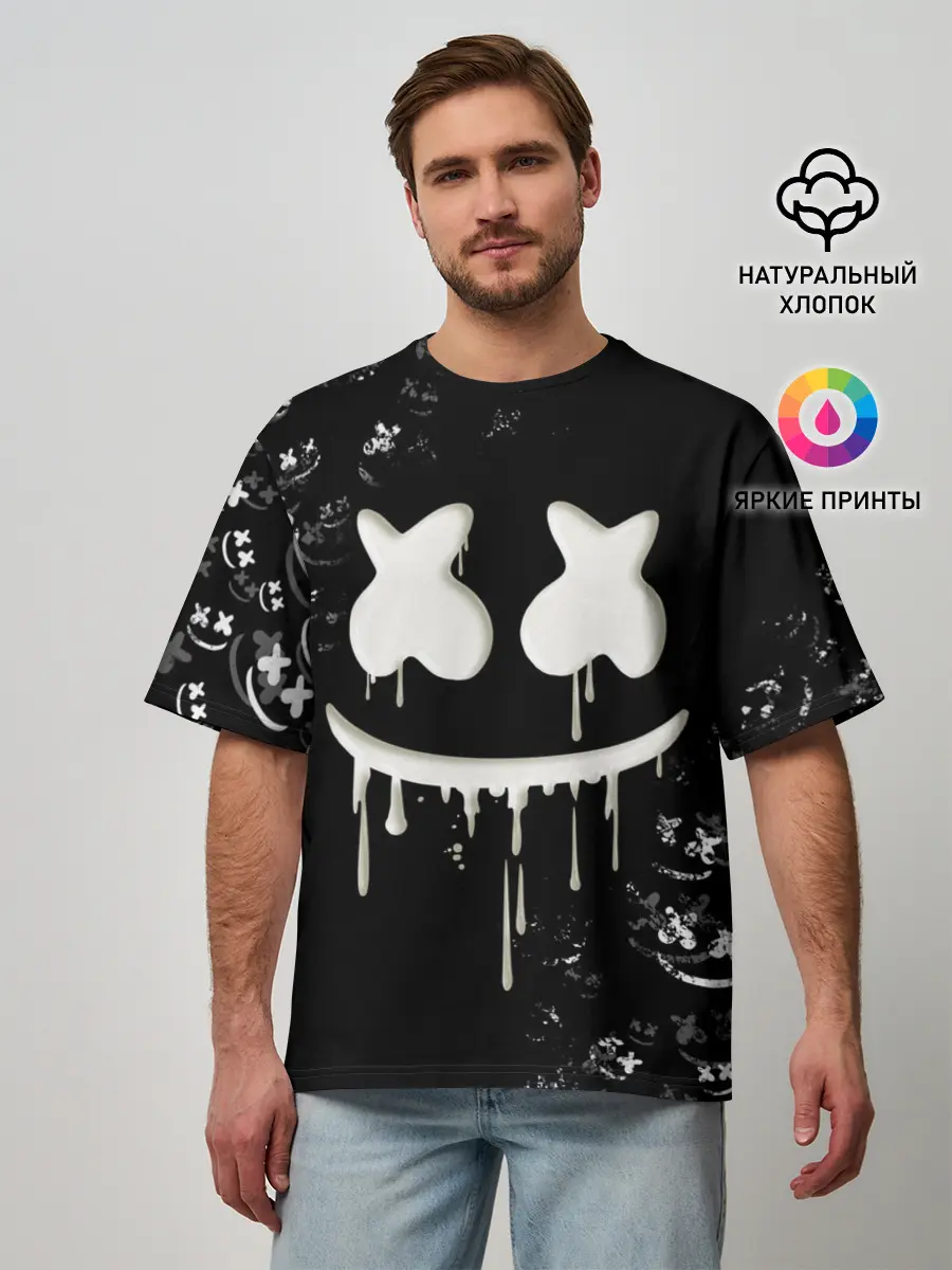 Мужская футболка оверсайз / Marshmello