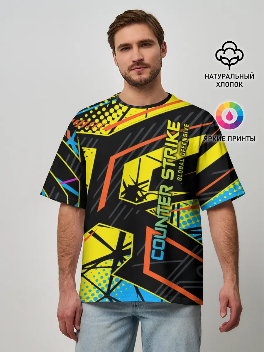 Мужская футболка оверсайз / Counter-Strike