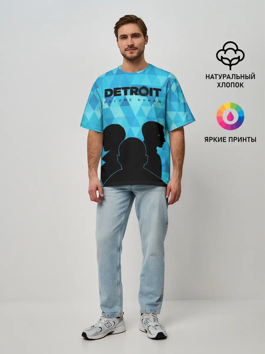 Мужская футболка оверсайз / Detroit: Become Human.