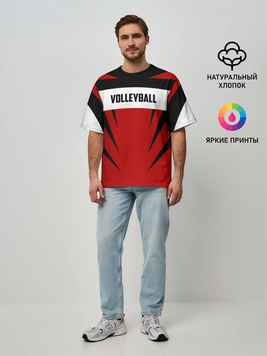 Мужская футболка оверсайз / Volleyball