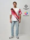 Мужская футболка оверсайз / GEOMETRY STRIPES RED