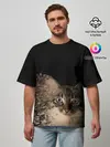Мужская футболка оверсайз / Disintegrating Cat