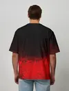Мужская футболка оверсайз / КРАСНО-ЧЕРНЫЙ ГРАДИЕНТ