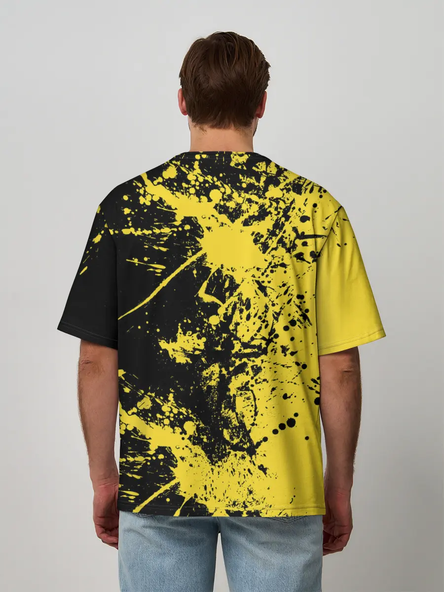 Мужская футболка оверсайз / Ночное солнце