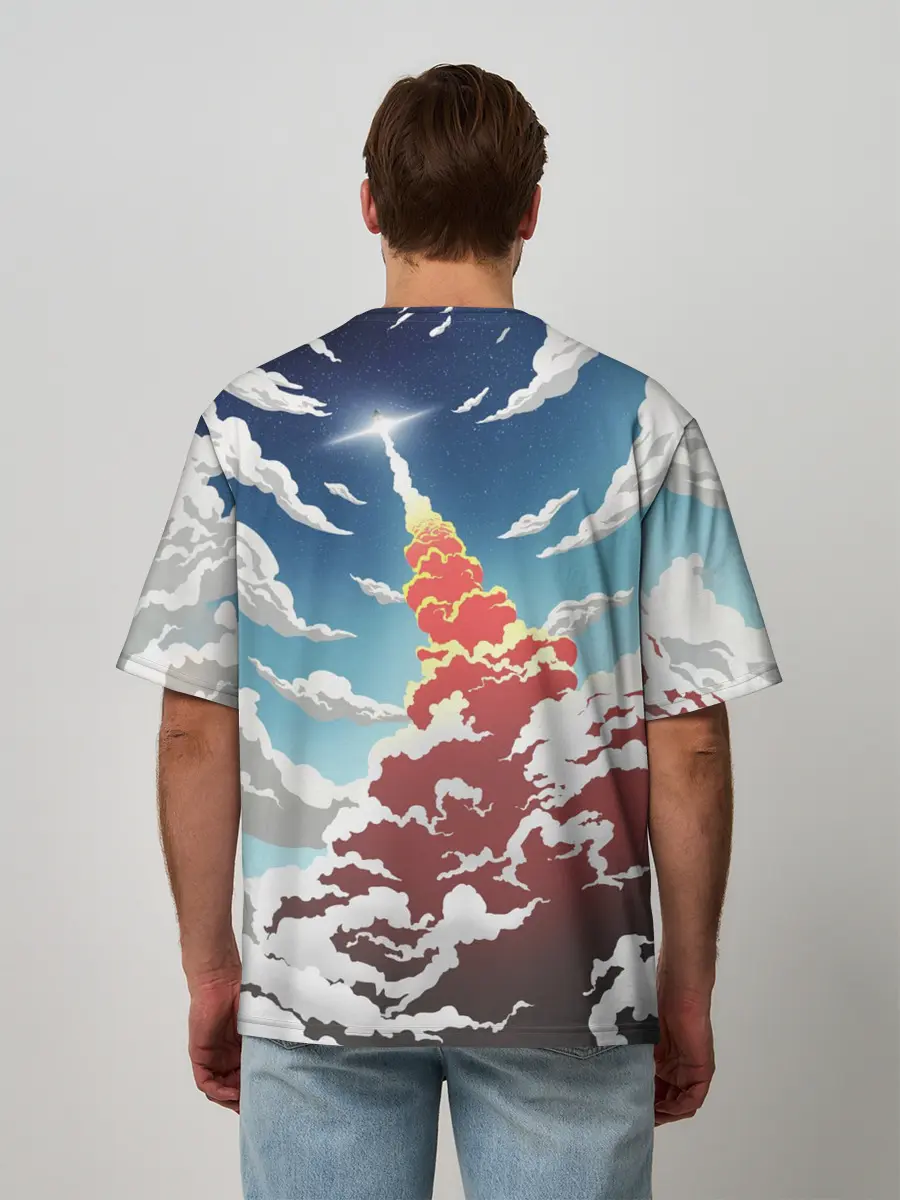 Мужская футболка оверсайз / Ракета | SpaceX