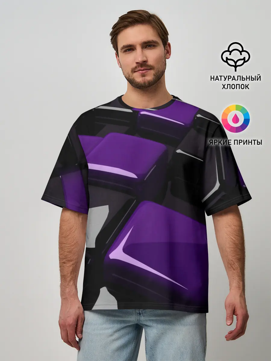 Мужская футболка оверсайз / НЕОНОВАЯ ГЕОМЕТРИЯ