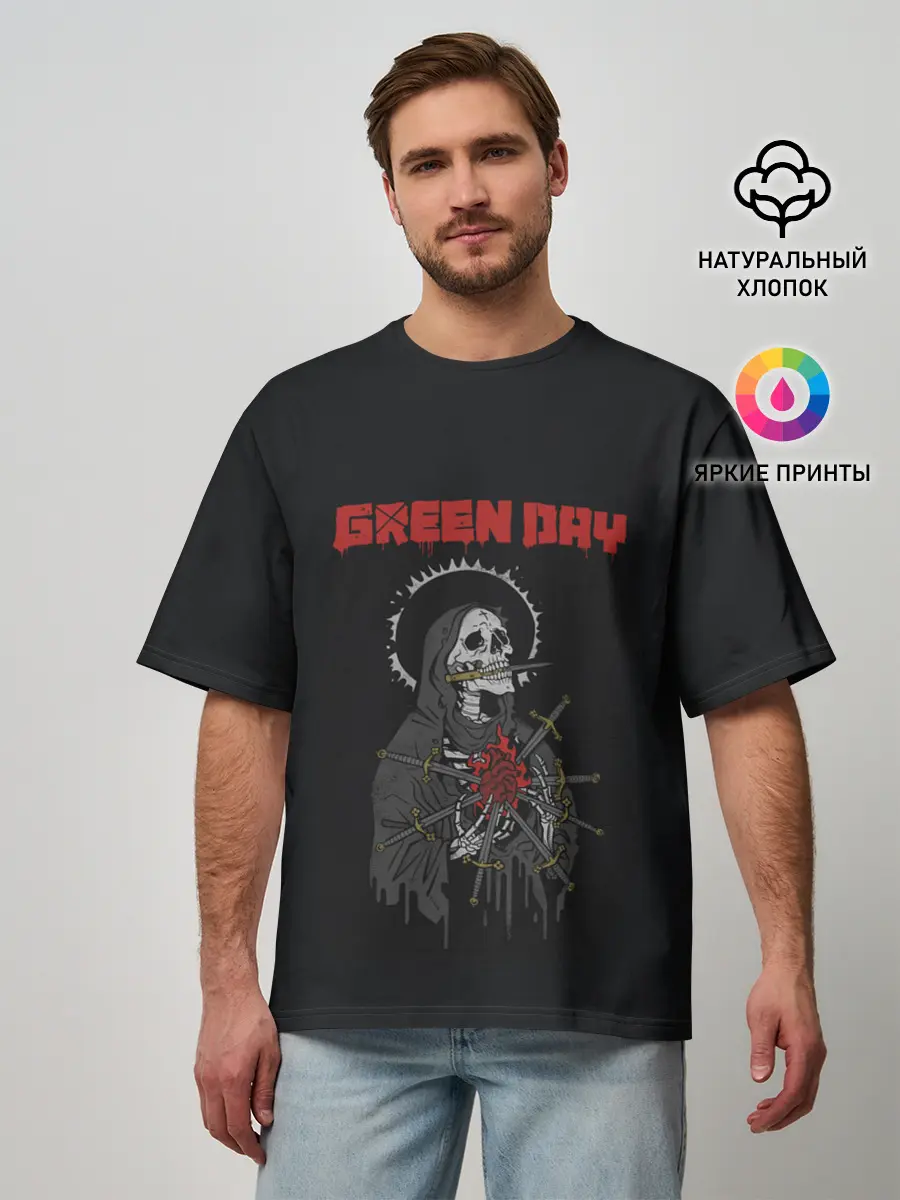 Мужская футболка оверсайз / GreenDay | ГринДей | Poster