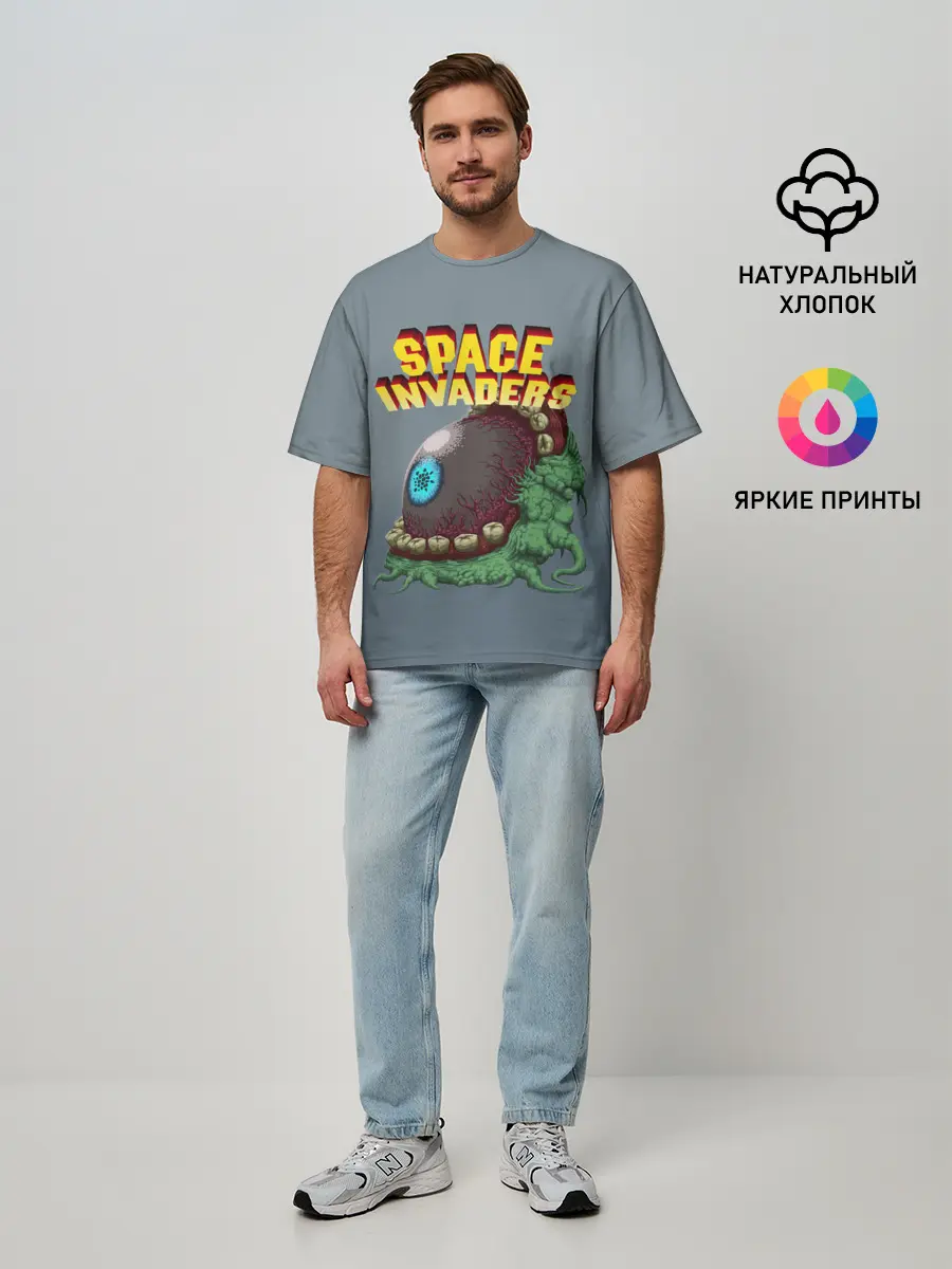 Мужская футболка оверсайз / Boss | Space Invaders | Old game