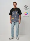 Мужская футболка оверсайз / КОСМИЧЕСКИЙ КОТ