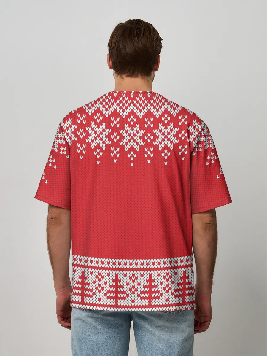 Мужская футболка оверсайз / Зимний лес