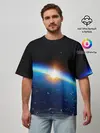 Мужская футболка оверсайз / КОСМИЧЕСКИЙ РАССВЕТ 3D