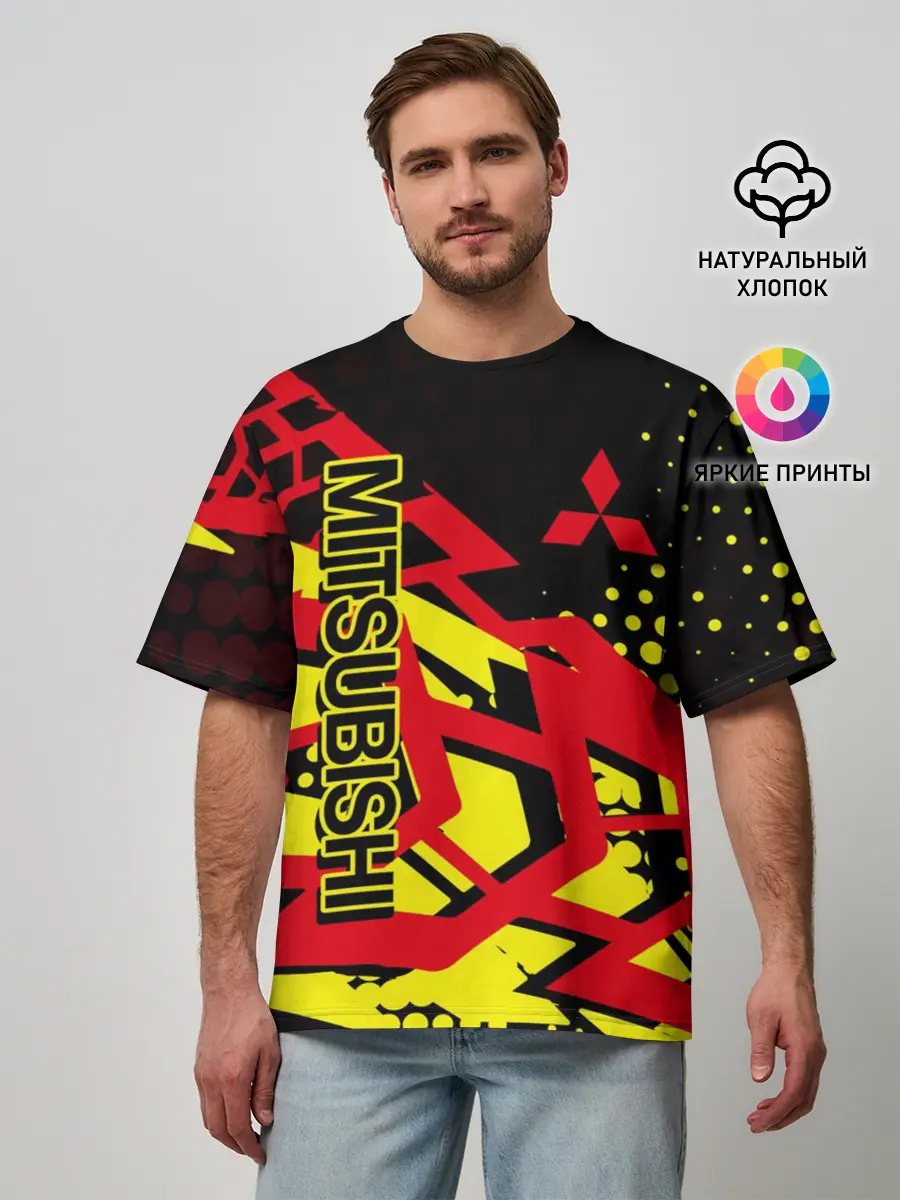 Мужская футболка оверсайз / Mitsubishi