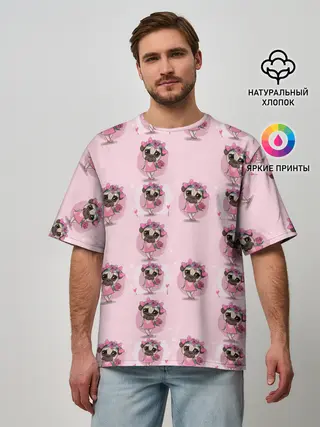 Мужская футболка оверсайз / Милая собачка