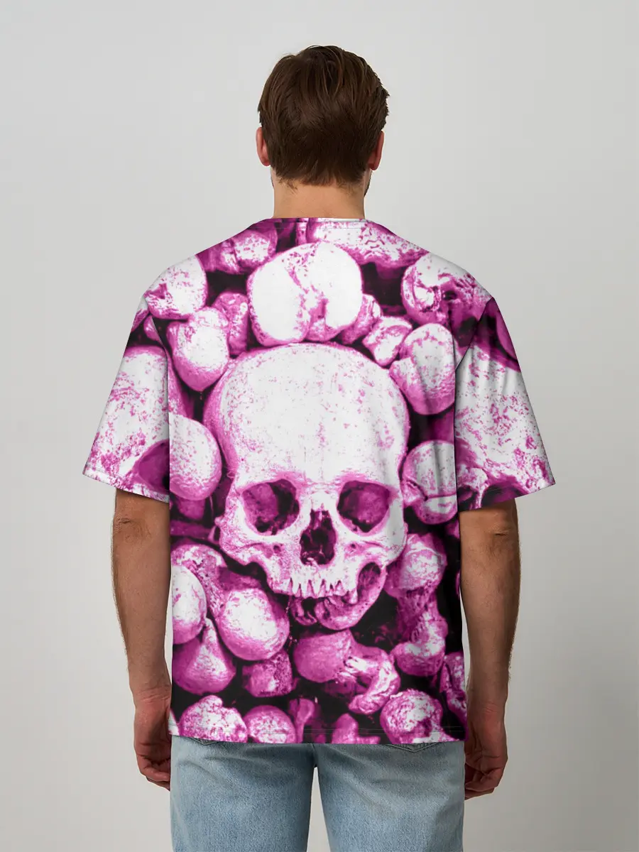 Мужская футболка оверсайз / череп