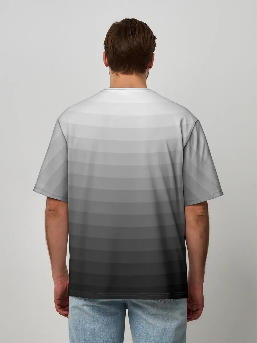 Мужская футболка оверсайз / Серые полосы
