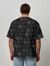 Мужская футболка оверсайз / SCARLXRD WHITE LOGO PATTERN КОНТУР