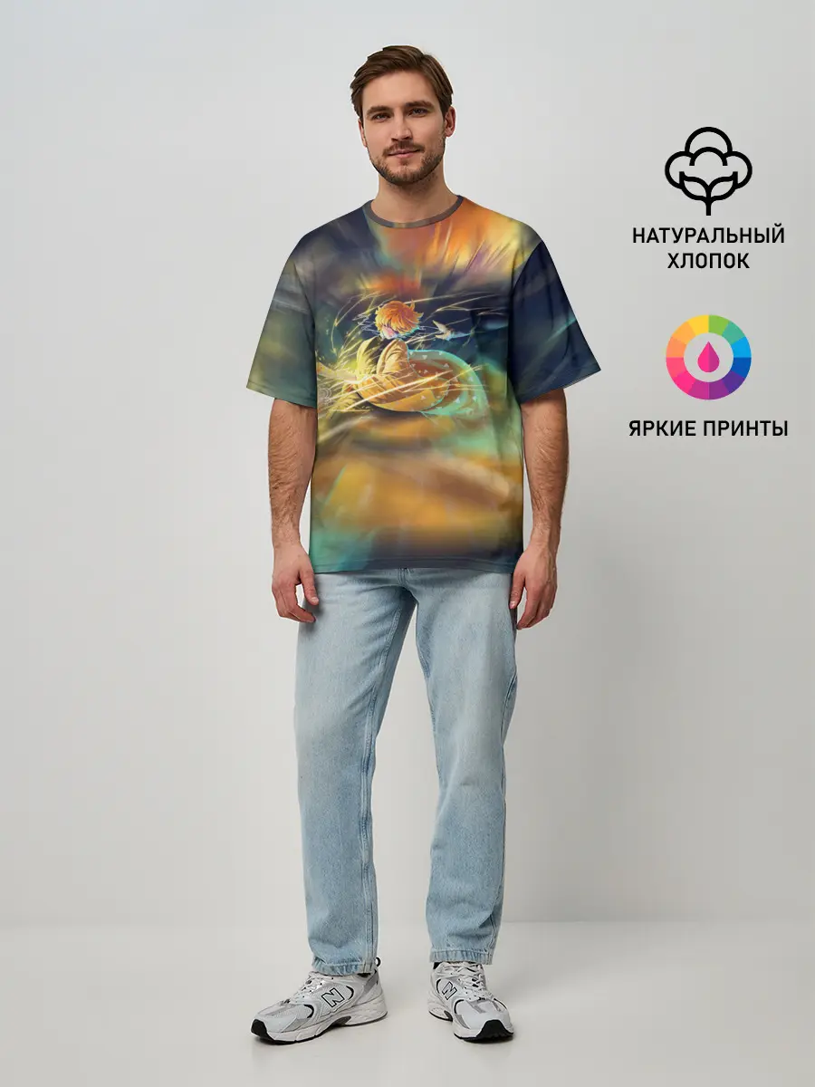 Мужская футболка оверсайз / ZENITSU | ЗЕНИТСУ | DEMON SLAYER