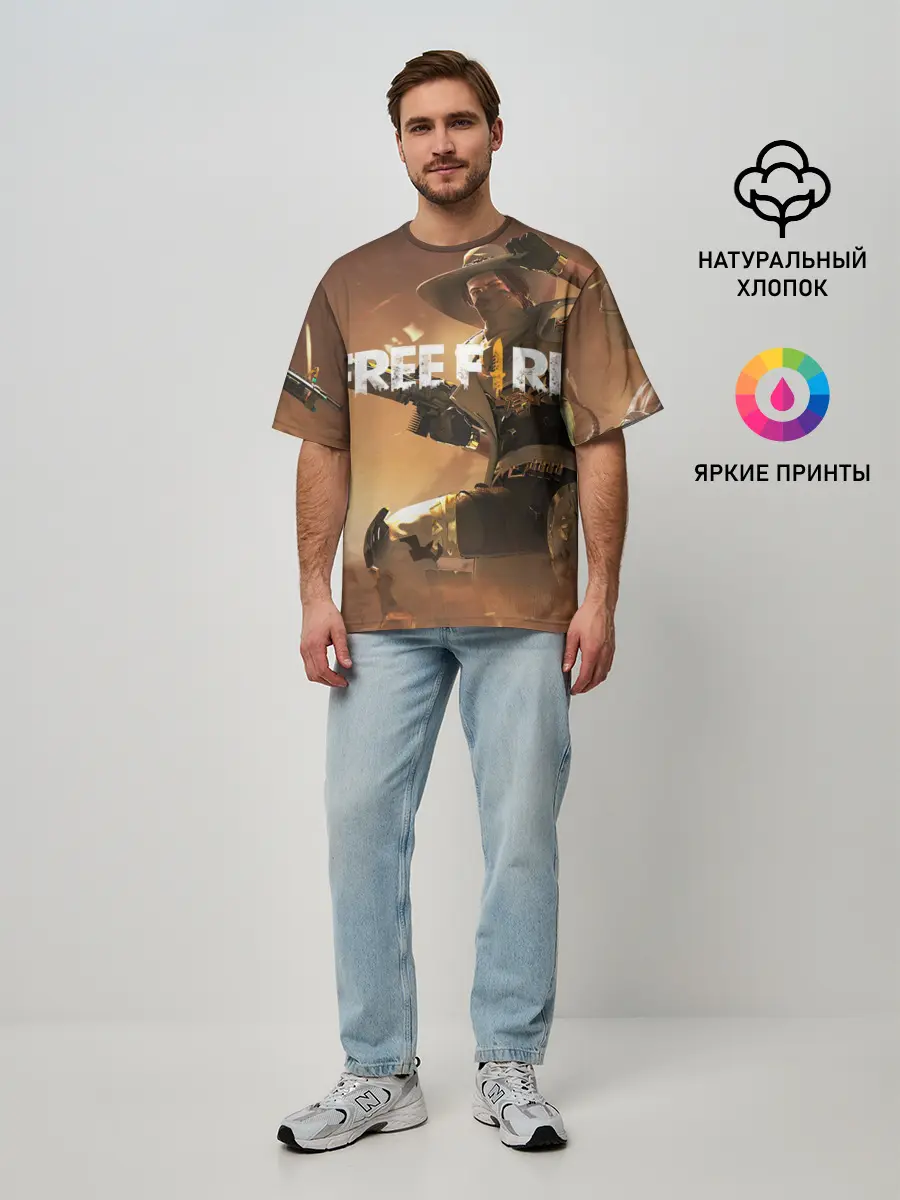 Мужская футболка оверсайз / FREE FIRE